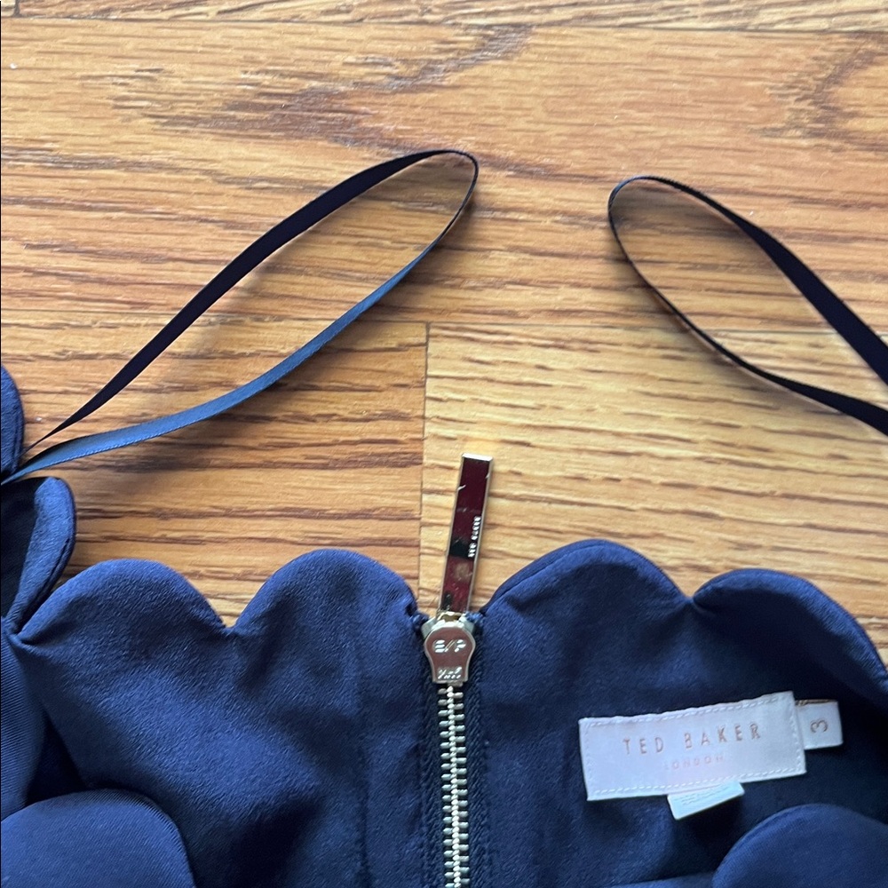 Ted Baker Navy Off Shoulder Cocktail Dress US Size 6-8/Medium In Beautiful Bag - Picture 8 of 13